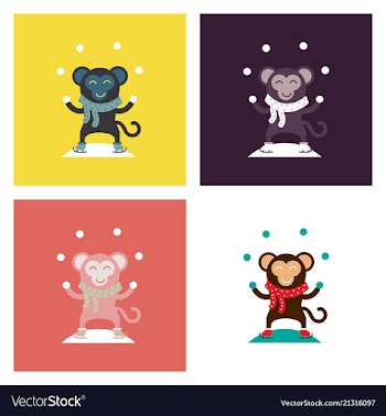 Cute monkey logo logo design vector image