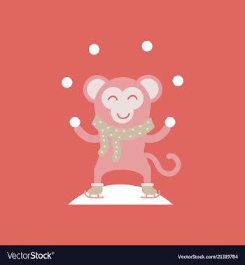 Cute monkey logo logo design vector image