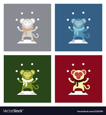 Cute monkey logo logo design vector image