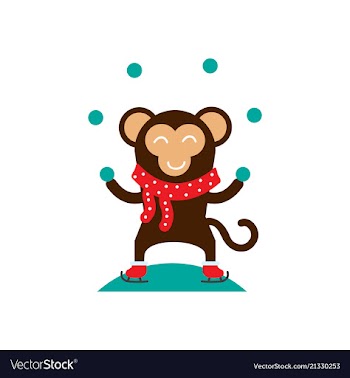 Cute monkey logo logo design vector image
