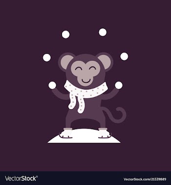 Cute monkey logo logo design vector image