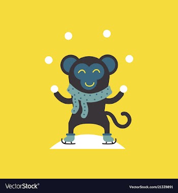 Cute monkey logo logo design vector image