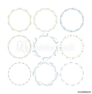 Cute monogram set with colorful floral elements