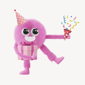 Cute monster birthday, 3D rendering | Free Photo Illustration - rawpixel