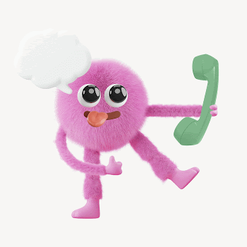 Cute monster holding phone, 3D | Free Photo Illustration - rawpixel