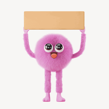 Cute monster holding sign, 3D | Free Photo - rawpixel
