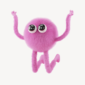 Cute monster jumping, 3D rendering | Free Photo - rawpixel