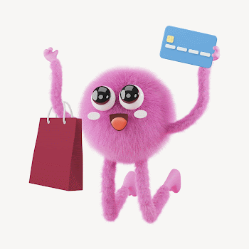Cute monster shopping, 3D rendering | Free Photo Illustration - rawpixel