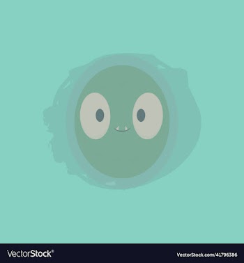 cute monster swim in the blue sea
