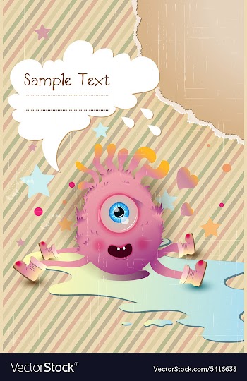 Cute monster with chat bubble vector image