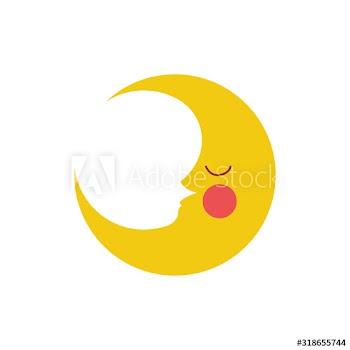 cute moon character icon