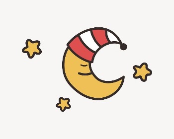 Cute moon doodle collage element | Free Vector - rawpixel