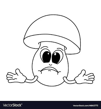 cute mushroom cartoon coloring page for
