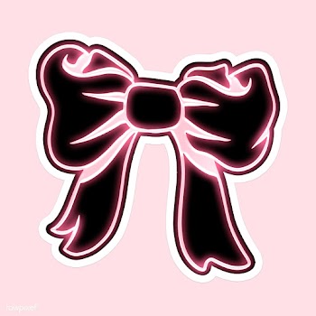 Cute neon pink bow sticker | Free  illustration - 2356512
