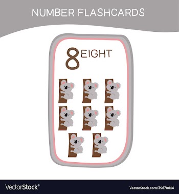 cute number flashcards with animals set
