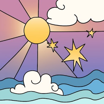 Cute ocean sunshine, doodle design | Free PSD - rawpixel