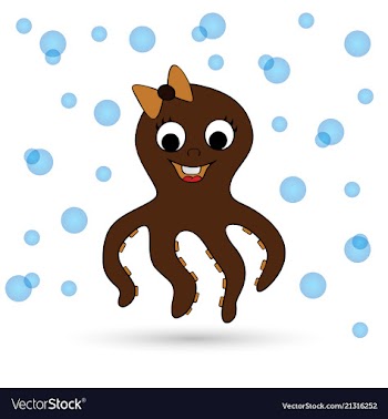 Cute octopus cartoon vector image