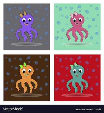 Cute octopus cartoon vector image