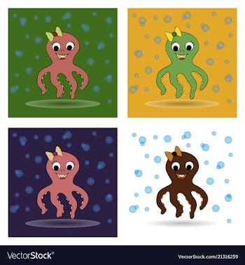 Cute octopus cartoon vector image