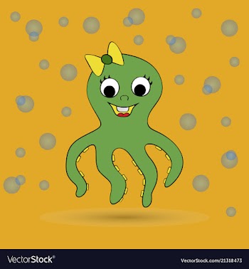 Cute octopus cartoon vector image