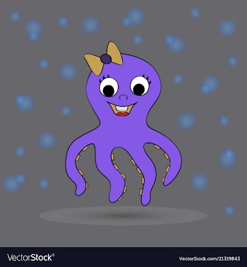 Cute octopus cartoon vector image