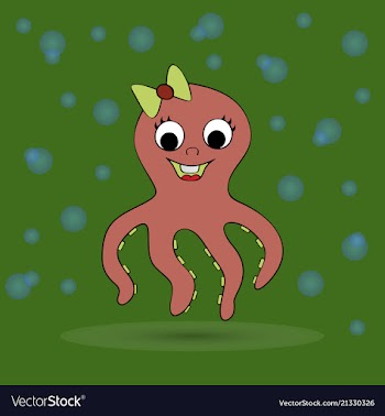 Cute octopus cartoon vector image
