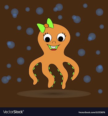 Cute octopus cartoon vector image