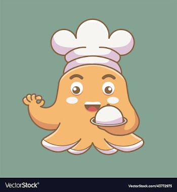cute octopus chef art