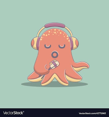 cute octopus eat sushi