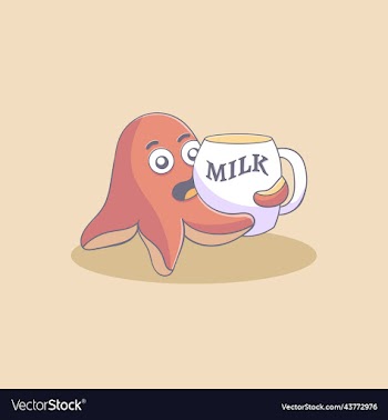 cute octopus with milk design