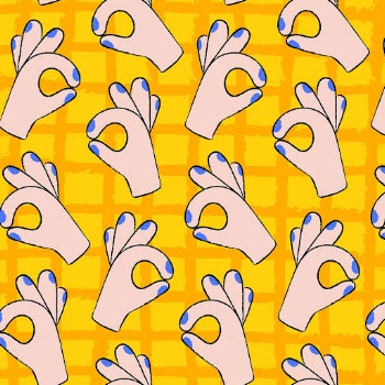 Cute ok hand background, gesture | Free PSD - rawpixel