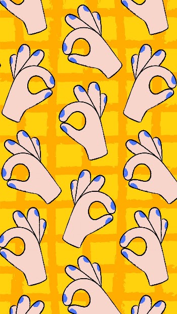 Cute ok hand phone wallpaper, | Free Vector - rawpixel