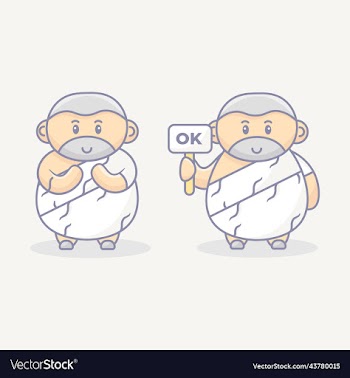 cute oldman hajj character design