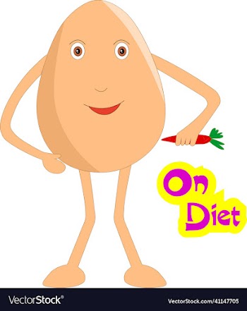 cute on diet egg cartoon
