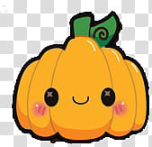 Cute orange cartoon pumpkin transparent background PNG clipart