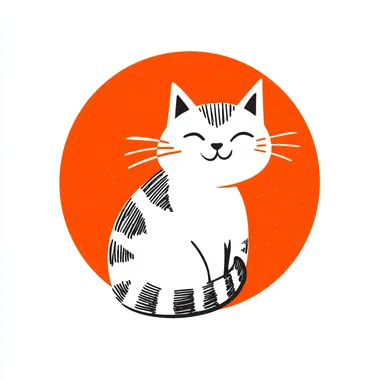 Cute Orange Tabby Cat Logo Cute Orange Tabby Cat Logo