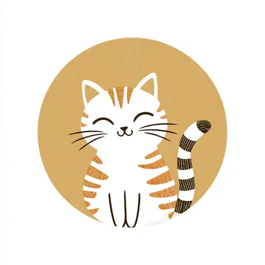 Cute Orange Tabby Cat Logo Cute Orange Tabby Cat Logo