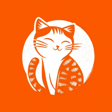 Cute Orange Tabby Cat Logo Design Cute Orange Tabby Cat Logo Design