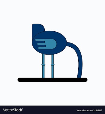 Cute ostrich in flat style isolated on background vector image