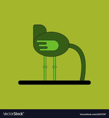 Cute ostrich in flat style isolated on background vector image