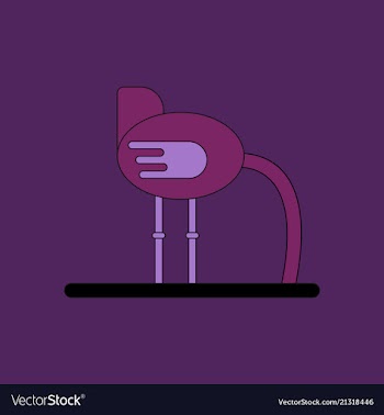 Cute ostrich in flat style isolated on background vector image