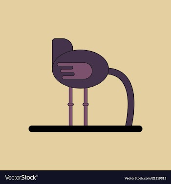 Cute ostrich in flat style isolated on background vector image