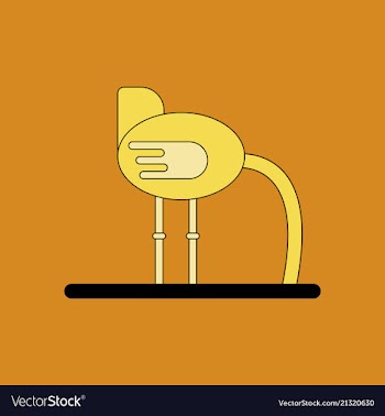 Cute ostrich in flat style isolated on background vector image