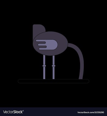 Cute ostrich in flat style isolated on background vector image
