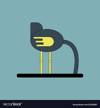 Cute ostrich in flat style isolated on background vector image