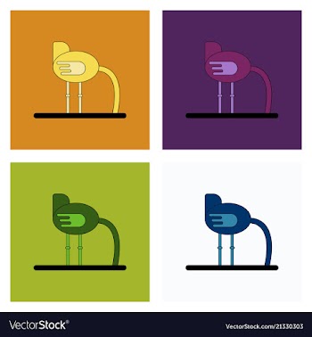 Cute ostrich in flat style isolated on background vector image