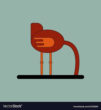 Cute ostrich in flat style isolated on background vector image