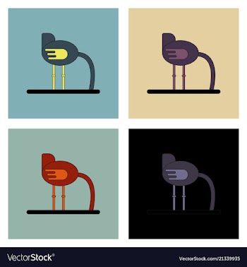 Cute ostrich in flat style isolated on background vector image