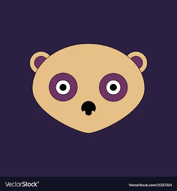 Cute panda face icon vector image
