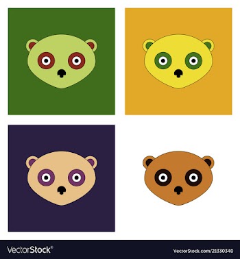Cute panda face icon vector image